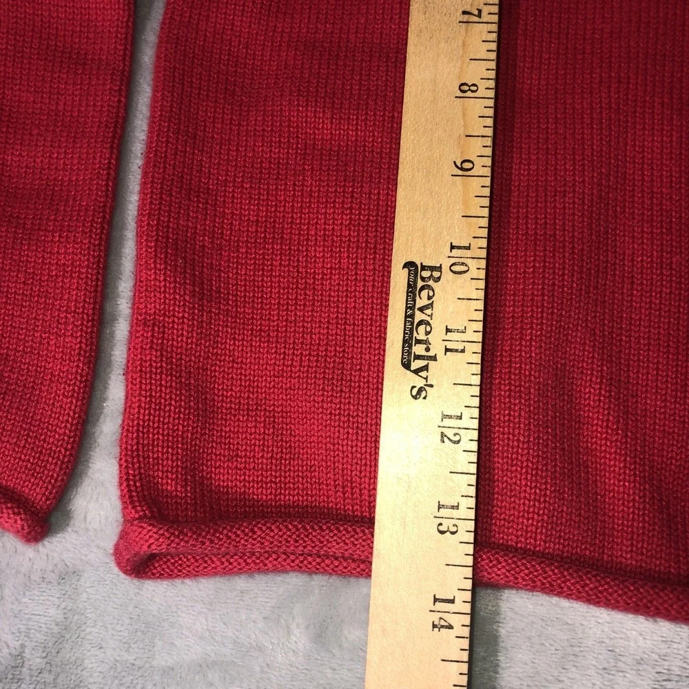 Ralph Lauren Rolled Neck Sweater Girl Sz 4/5 Red‎ Button Shoulder Logo Japan y2K